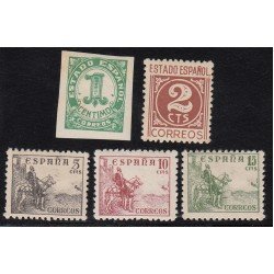 ESPAÑA SPAIN Nº 914/18 1940 CIFRAS Y CID MNH ESPAÑA SPAIN Nº 914/18 1940 CIFRAS Y CID MNH