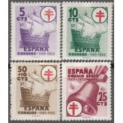 España Spain 1066/69 1949 Pro Tuberculosos Cruz de Lorena Barcos MNH