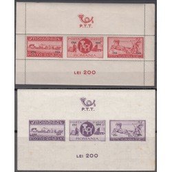 Rumania - 14/15 1944 PTT Neuvas con fijasellos Rumania - 14/15 1944 PTT Neuvas con fijasellos