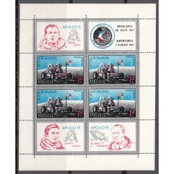 Rumanía - 89 1971 Apolo XV Nueva sin fijasellos MNH Rumanía - 89 1971 Apolo XV Nueva sin fijasellos MNH