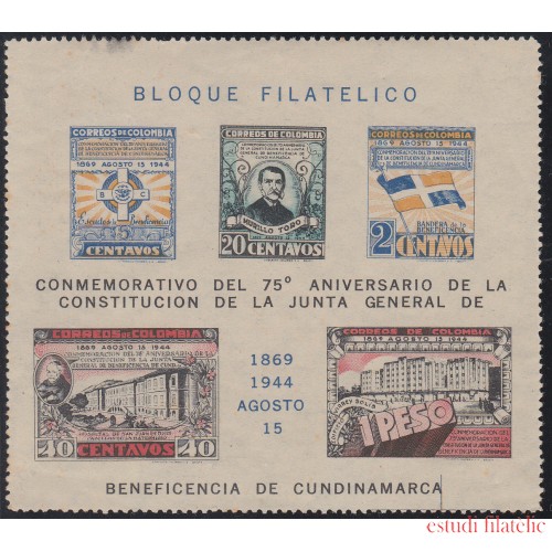 Colombia HB 1 1944 Beneficencia de Cundinamarca MNH
