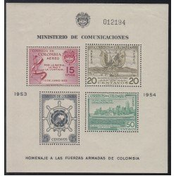 Colombia HB 10 1955 Homenaje Fuerzas Armadas C Aéreo Nueva con fijasellos MNH Colombia HB 10 1955 Homenaje Fuerzas Armadas C Aéreo Nueva con fijasellos MNH