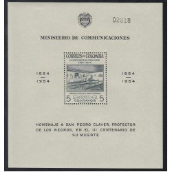 Colombia HB 11 1955 Homenaje a Pedro Claver Nueva con fijaselllos MH Colombia HB 11 1955 Homenaje a Pedro Claver Nueva con fijaselllos MH
