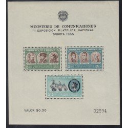 Colombia HB 12 1955 Exposición filatélica Bogotá Colon MNH Colombia HB 12 1955 Exposición filatélica Bogotá Colon MNH