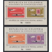 Colombia HB 15/16 1959/60 40 Años Correo Aéreo Avión MNH