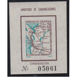 Colombia HB 18 1960 Ministerio de Comunicaciones Mapa MNH Colombia HB 18 1960 Ministerio de Comunicaciones Mapa MNH