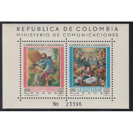Colombia HB 20 1960 San Isidro Navidad MNH Colombia HB 20 1960 San Isidro Navidad MNH
