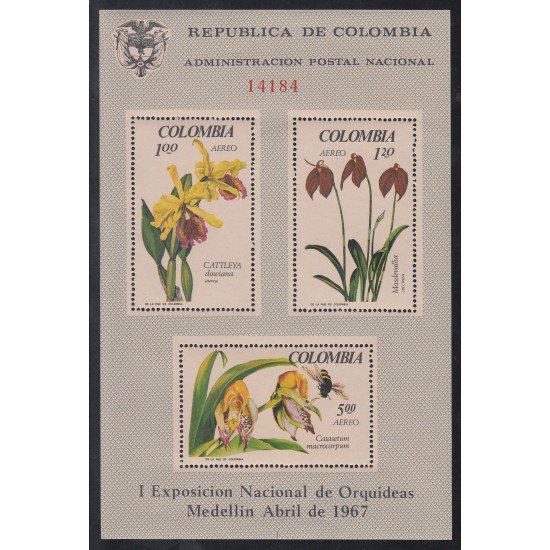 Colombia HB 27 1967 Exp. de Orquídeas Medellín MNH Colombia HB 27 1967 Exp. de Orquídeas Medellín MNH