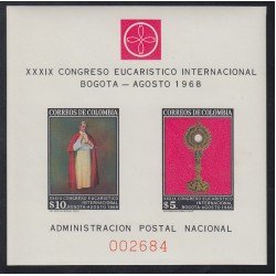 Colombia HB 29 1968 Congreso Eucarístico Bogotá MNH Colombia HB 29 1968 Congreso Eucarístico Bogotá MNH
