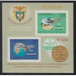 Colombia HB 31 1969 Ex. Filatélica Interamericana - Aviones - MNH Colombia HB 31 1969 Ex. Filatélica Interamericana - Aviones - MNH