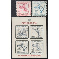 DEP1/S Cuba A- 212/13+ HB 17 1960 JJOO Roma Deportes Nuevas sin fijasellos MNH DEP1/S Cuba A- 212/13+ HB 17 1960 JJOO Roma Deportes Nuevas sin fijasellos MNH