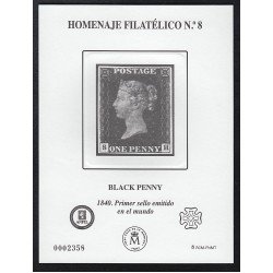 España Spain Homenaje Filatélico 8 2012 Black Penny 1er sello del mundo 1840 España Spain Homenaje Filatélico 8 2012 Black Penny 1er sello del mundo 1840