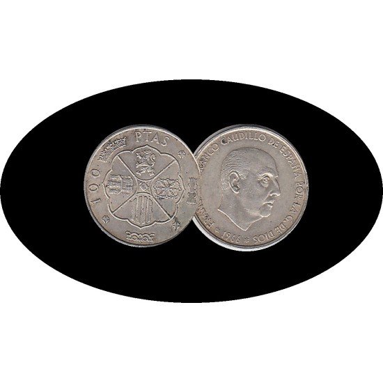 España Spain 1966 100 ptas Franco Plata Ag España Spain 1966 100 ptas Franco Plata Ag