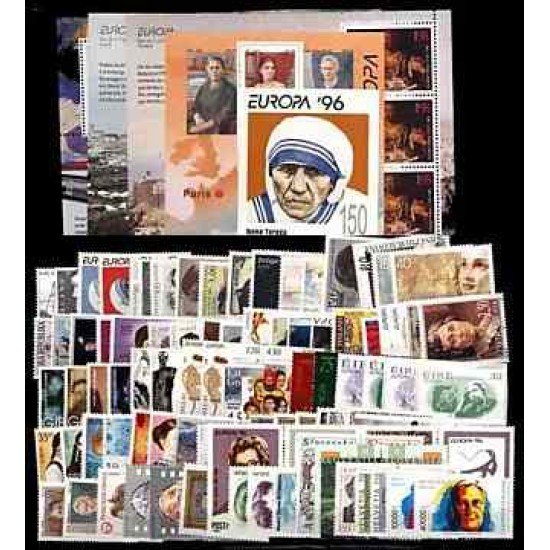 Tema Europa - 1996 - Completo Tema Europa 94 Sellos + 5 HB Tema Europa - 1996 - Completo Tema Europa 94 Sellos + 5 HB