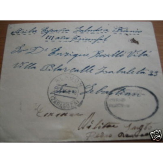 <div><strong>España Carta Alagón San Sebastián Franquicia Militar</strong></div>