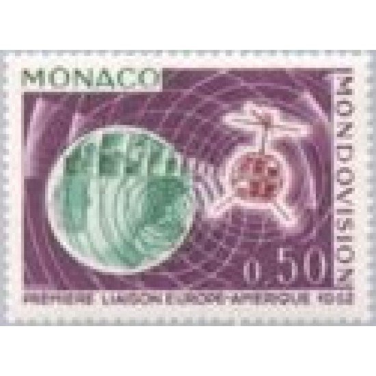 Monaco - 612 - 1963 1er enlace de TV vía satélite-Telstar-Lujo Monaco - 612 - 1963 1er enlace de TV vía satélite-Telstar-Lujo
