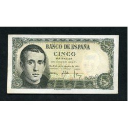 España billete 5 Ptas Agosto 1951 Balmes Sin Circular España billete 5 Ptas Agosto 1951 Balmes Sin Circular