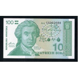 Croacia 100 Dinars 1991 Billete Banknote Sin Circular Croacia 100 Dinars 1991 Billete Banknote Sin Circular