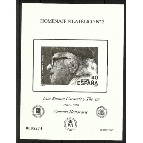 España Spain Homenaje Filatélico 2 2006 Ramón Carande España Spain Homenaje Filatélico 2 2006 Ramón Carande