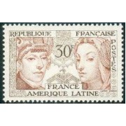 France Francia Nº 1060 1956 Amistad Francia -América Latina Lujo