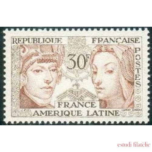 France Francia Nº 1060 1956 Amistad Francia -América Latina Lujo