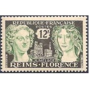 France Francia Nº 1061 1956 Hermanamiento Reims-Florencia Lujo
