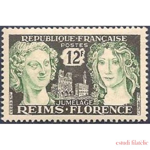 France Francia Nº 1061 1956 Hermanamiento Reims-Florencia Lujo