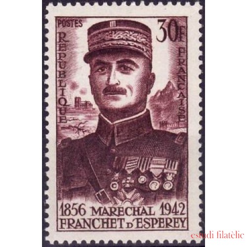 France Francia Nº 1064 1956 Centenario del nacimiento del mariscal Franchet d