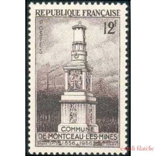 France Francia Nº 1065 1956 Centenario del monumento a los mineros Lujo