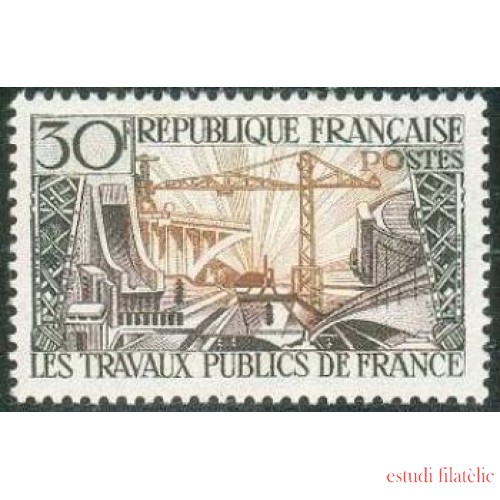 France Francia Nº 1114 1957 Trabajos públicos Lujo
