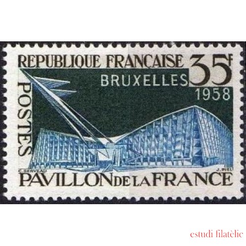 France Francia Nº 1156 1958 Exposición de Bruselas Lujo