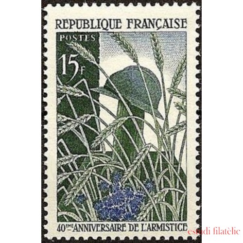 France Francia  Nº 1179 1958 40º Aniv. del armisticio Lujo
