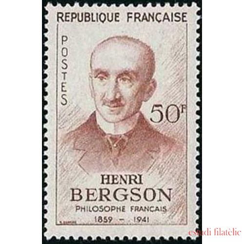 France Francia Nº  1225 1959 Cent. del nacimiento del filósofo Henri Bergson Lujo