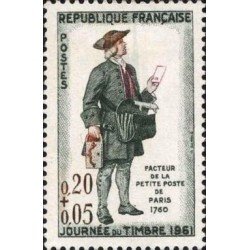 France Francia Nº 1285 1961 Día del sello Lujo France Francia Nº 1285 1961 Día del sello Lujo