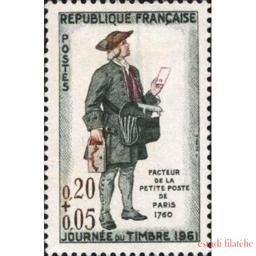 France Francia Nº 1285 1961 Día del sello Lujo