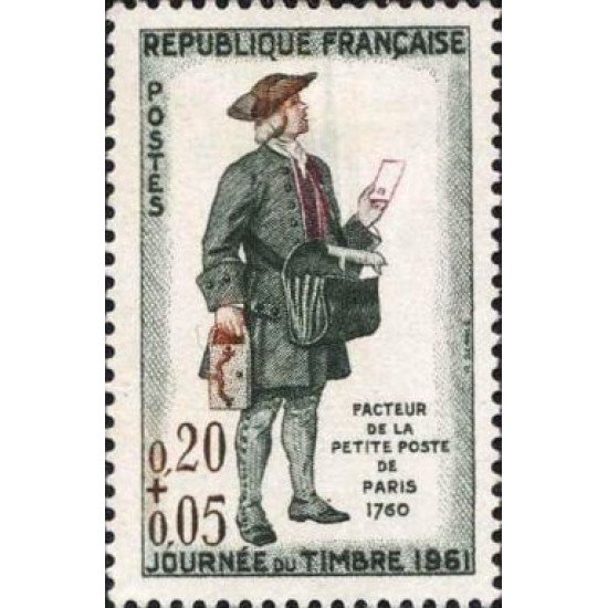 France Francia Nº 1285 1961 Día del sello Lujo