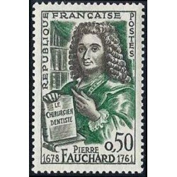France Francia Nº 1307 1961 Bicentenario de la muerte de Pierre Fauchard Lujo France Francia Nº 1307 1961 Bicentenario de la muerte de Pierre Fauchard Lujo