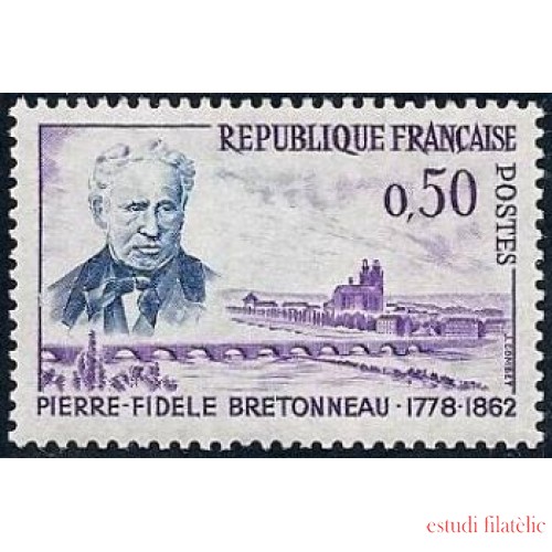 MED/S France Francia Nº 1328 1962 Cent. de la muerte de Dr. Pierre-Fidèle Bretonneau Lujo