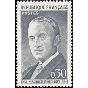 France Francia Nº 1329 1962 60º Aniv. del nacimiento del periodista Maurice Bourdet Lujo