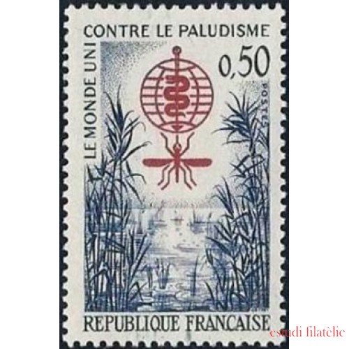 France Francia Nº 1338 1962 Erradicación de paludismo Lujo
