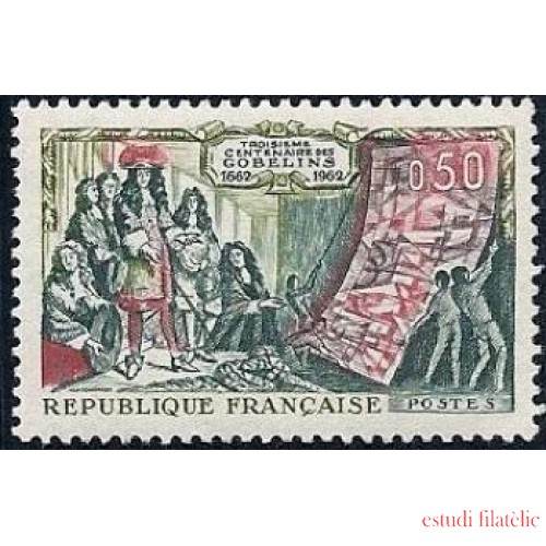 France Francia Nº 1343 1962 Tricentenario de la fábrica de los Gobelins Lujo