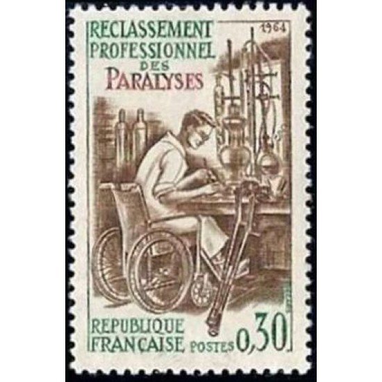 MED/S France Francia Nº 1405 1964 Inserción laboral de los minusválidos Lujo MED/S France Francia Nº 1405 1964 Inserción laboral de los minusválidos Lujo