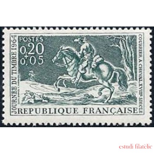 France Francia Nº  1406 1964 Día del sello Sorteo a favor de la Cruz Roja Lujo