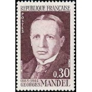 France Francia Nº 1423 1964 20º Aniv. de la muerte de Georges Mandel Lujo