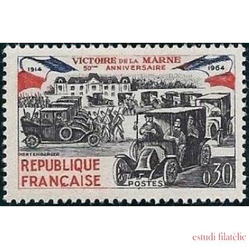 France Francia Nº 1429 1964 50º Aniv. de la Victoria de la Marne Lujo
