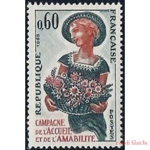 France Francia Nº 1449 1965 Campaña de acogida y amabilidad Lujo