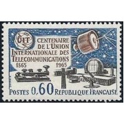 France Francia Nº 1451 1965 Cent. de la Unión Nacional de Telecomunicaciones Lujo