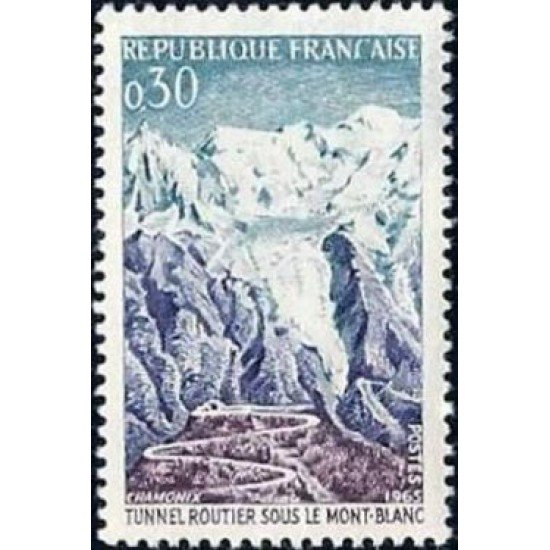 France Francia Nº 1454 1965 Inauguración del túnel de Mont-Blanc Lujo France Francia Nº 1454 1965 Inauguración del túnel de Mont-Blanc Lujo