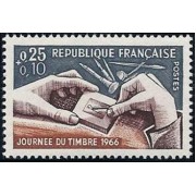 France Francia  Nº 1477 1966 Día de sello Sorteo de la Cruz Roja Lujo