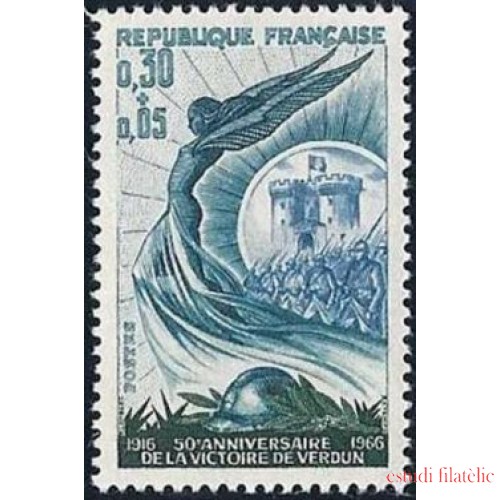 France Francia Nº 1484 1966 50º Aniv. de la victoria de Verdun Lujo